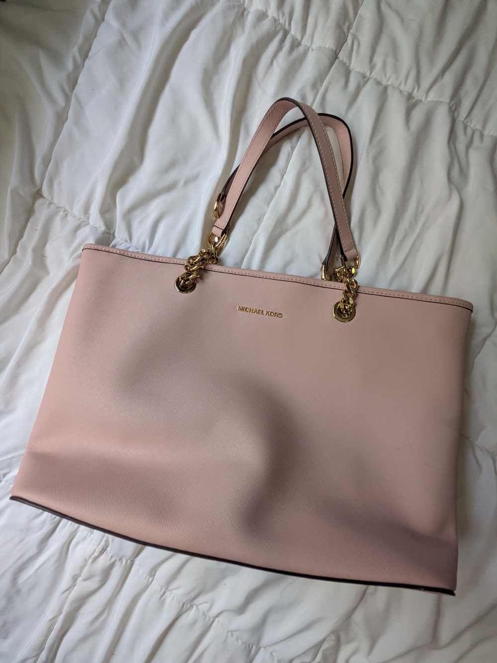 Michael Kors JetSet travel Pink Tote Bag with Gold Hardware